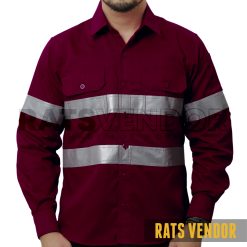 Baju-Safety-Proyek-K3-Kemeja-Tambang-Kerja-Lapangan-Wearpack-Seragam-Outdoor-Rats-Vendor-Warna-Maroon-Pakai-Skotlight-a
