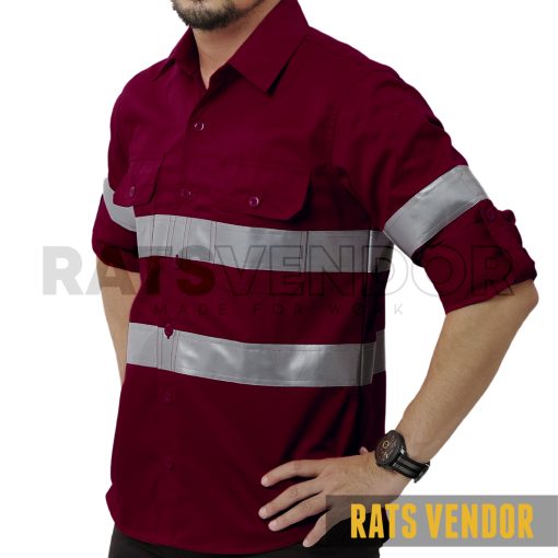 Baju-Safety-Proyek-K3-Kemeja-Tambang-Kerja-Lapangan-Wearpack-Seragam-Outdoor-Rats-Vendor-Warna-Maroon-Pakai-Skotlight-c