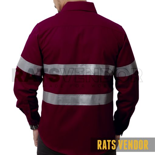 Baju-Safety-Proyek-K3-Kemeja-Tambang-Kerja-Lapangan-Wearpack-Seragam-Outdoor-Rats-Vendor-Warna-Maroon-Pakai-Skotlight-d