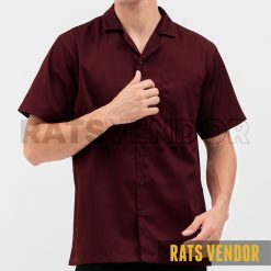Kemeja-Sporthem-Kerja-Dinas-Outdoor-Lapangan-Lengan-Pendek-Ratsvendor-Warna-Maroon-b