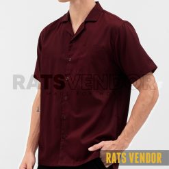 Kemeja-Sporthem-Kerja-Dinas-Outdoor-Lapangan-Lengan-Pendek-Ratsvendor-Warna-Maroon-d