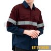 Kemeja-Safety-K3-Baju-Proyek-Tambang-Wearpack-Kerja-Seragam-HSE-Lapangan-Ratsvendor-Warna-Maroon-Kombinasi-Biru-Navy-Pakai-Skotlight-c