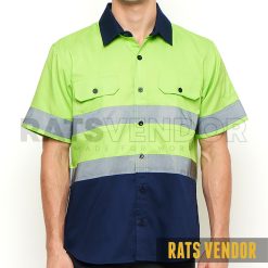 Kemeja-Safety-K3-Baju-Proyek-Tambang-Wearpack-Kerja-Seragam-HSE-Lapangan-Ratsvendor-Lengan-Pendek-Warna-Hijau-Neon-Kombinasi-Biru-Navy-Pakai-Skotlight-b