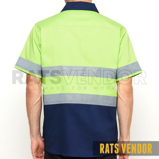 Kemeja-Safety-K3-Baju-Proyek-Tambang-Wearpack-Kerja-Seragam-HSE-Lapangan-Ratsvendor-Lengan-Pendek-Warna-Hijau-Neon-Kombinasi-Biru-Navy-Pakai-Skotlight-d