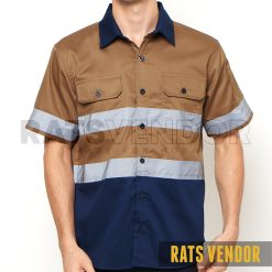 Kemeja-Safety-K3-Baju-Proyek-Tambang-Wearpack-Kerja-Seragam-HSE-Lapangan-Ratsvendor-Lengan-Pendek-Warna-Khaki-Kombinasi-Biru-Navy-Pakai-Skotlight-b