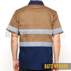Kemeja-Safety-K3-Baju-Proyek-Tambang-Wearpack-Kerja-Seragam-HSE-Lapangan-Ratsvendor-Lengan-Pendek-Warna-Khaki-Kombinasi-Biru-Navy-Pakai-Skotlight-d
