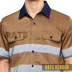 Kemeja-Safety-K3-Baju-Proyek-Tambang-Wearpack-Kerja-Seragam-HSE-Lapangan-Ratsvendor-Lengan-Pendek-Warna-Khaki-Kombinasi-Biru-Navy-Pakai-Skotlight-e