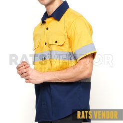 Kemeja-Safety-K3-Baju-Proyek-Tambang-Wearpack-Kerja-Seragam-HSE-Lapangan-Ratsvendor-Lengan-Pendek-Warna-Kuning-Kombinasi-Biru-Navy-Pakai-Skotlight-b